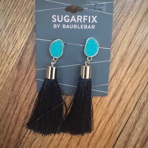Sugarfix by BaubleBar Black and Gold Tassel Earrings